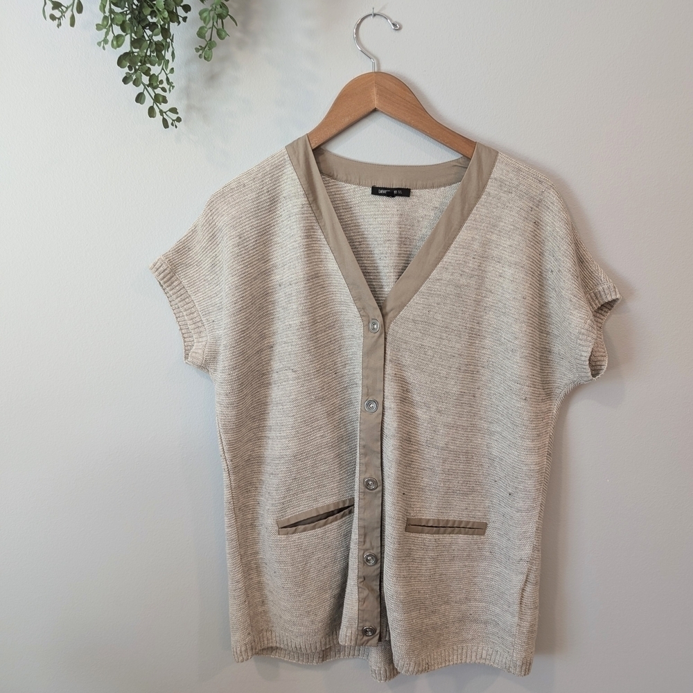 Lafayette 148 New York Beige Knit Sweater